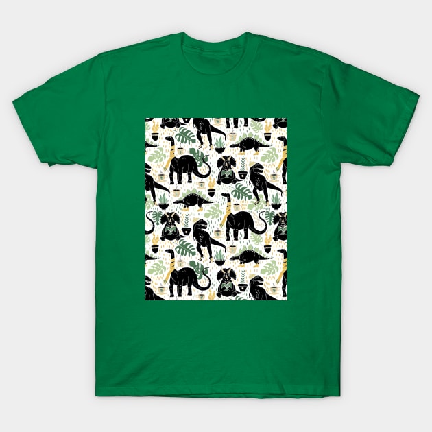 Hipster Dinos Pattern T-Shirt by tangerinetane